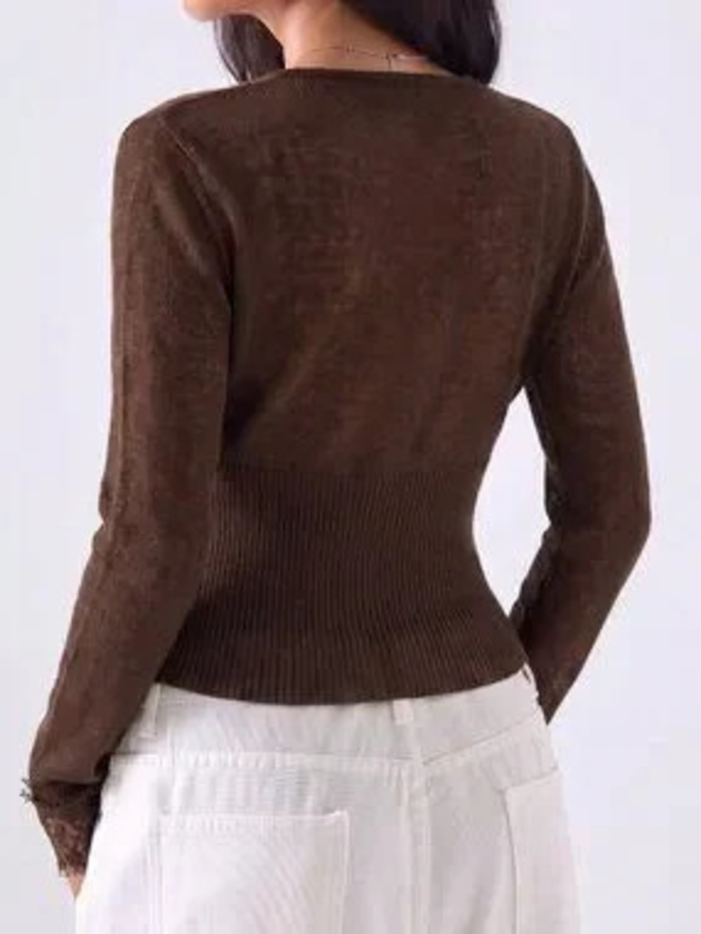 ZARA Coffee Brown Casual Women's Lightweight Cardigan